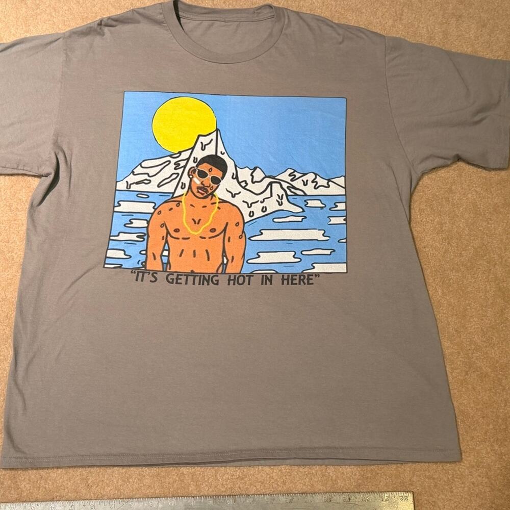 Nelly "It's Getting Hot In Here" Global Warming T-Shirt Gray Mens Size XL